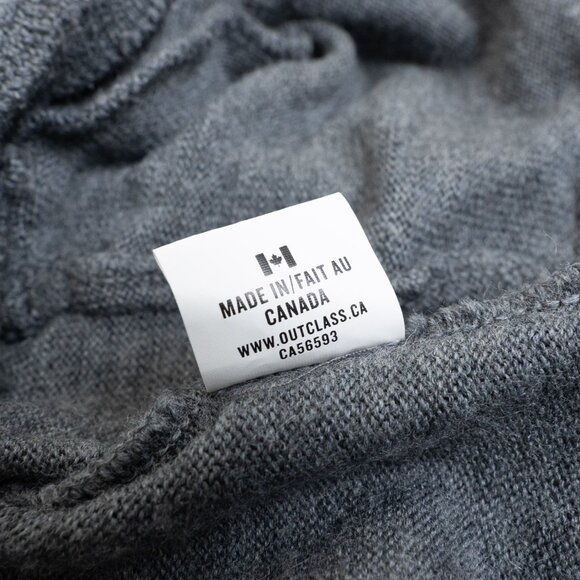 Outclass Shawl Collar Cardigan Gray Wool Blend Pockets Large - Picture 13 of 13